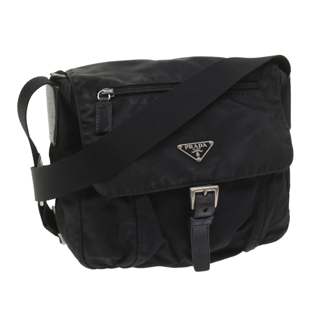 Prada Black Nylon Messenger Shoulder Bag